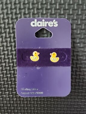 Claire's Yellow Duck Kids Stud Earrings